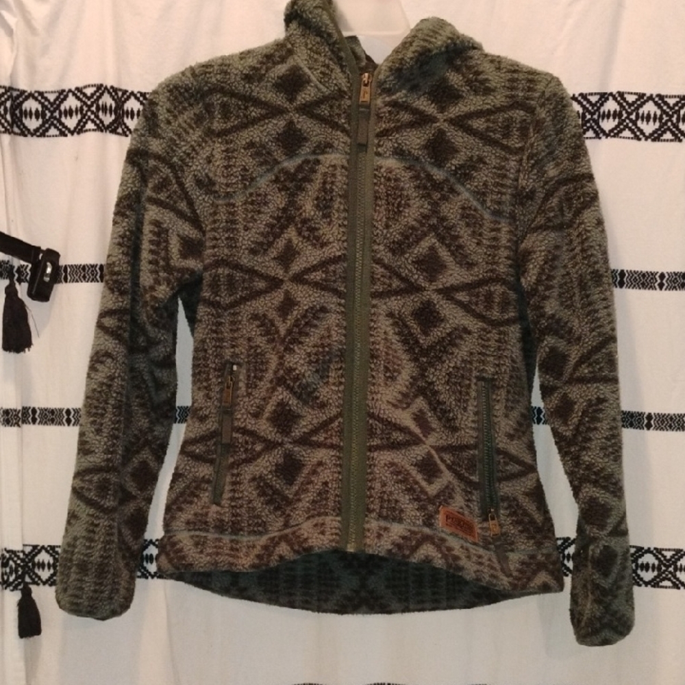 Geometric Patterned Fleece Jacket